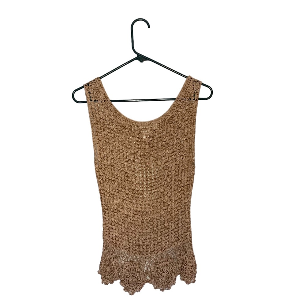 Bette Paige Tan Crocheted Top